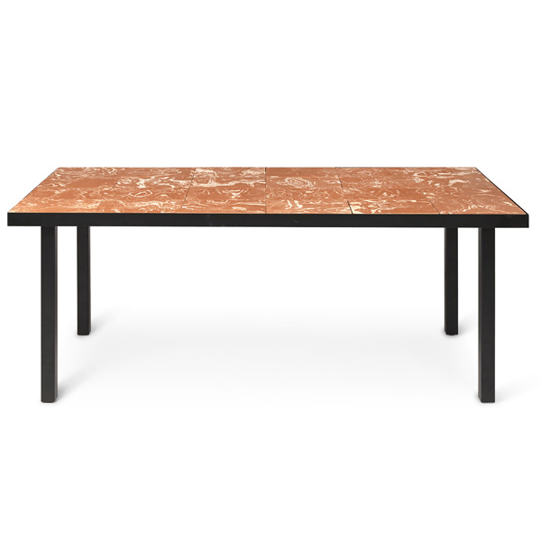 ferm LIVING-collectie Eettafel Flod Tiles Teracotta/Black