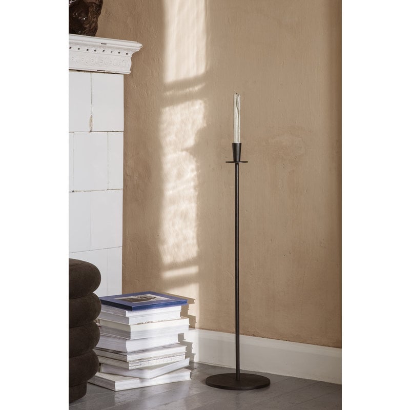 ferm LIVING-collectie Hoy Casted Candle Holder - Tall - Black