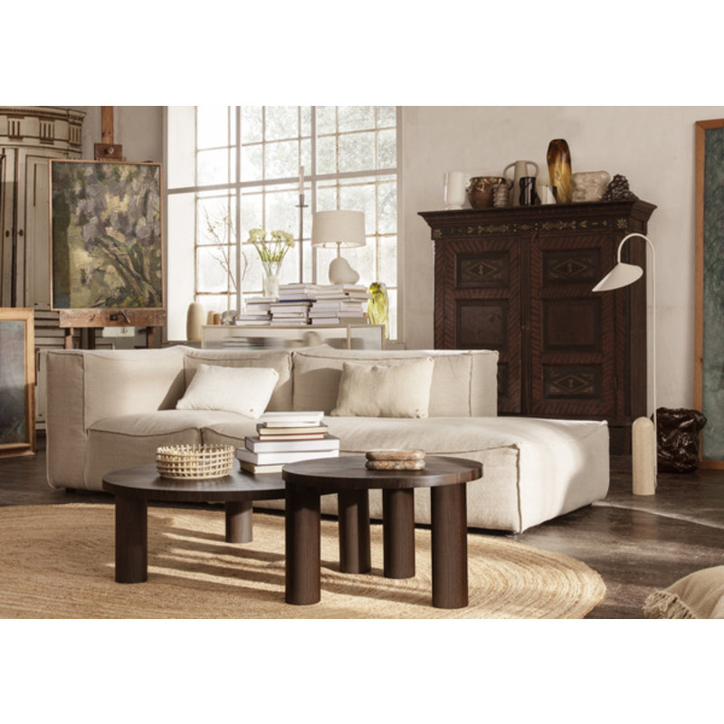 ferm LIVING-collectie Post Coffee Table L - Smoked Oak Lines