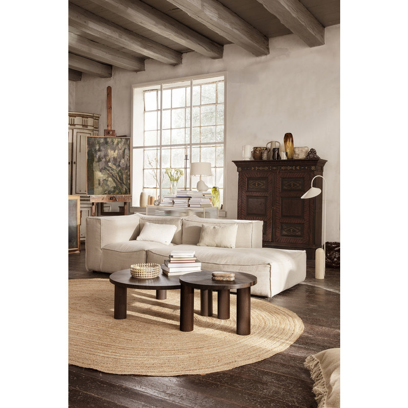 ferm LIVING-collectie Salontafel Post L - Smoked Oak Lines