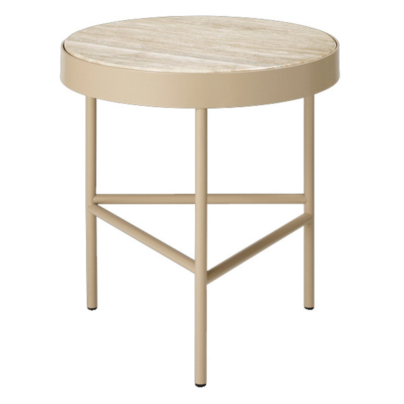 ferm LIVING-collectie Travertine Table - Medium - Cashmere