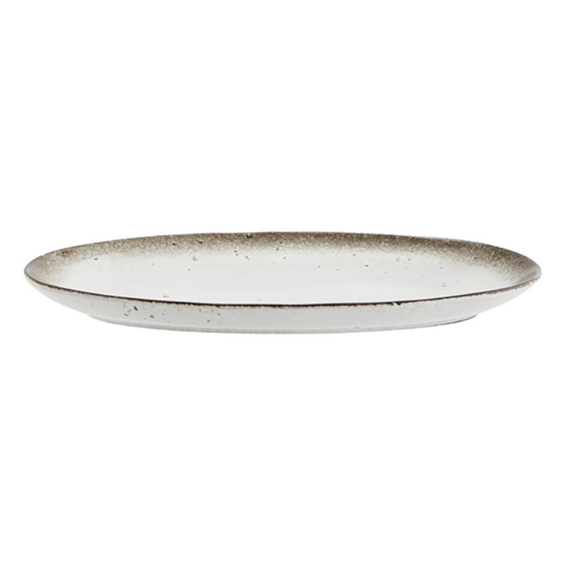 Madam Stoltz-collectie Oval serving dish - White, brown