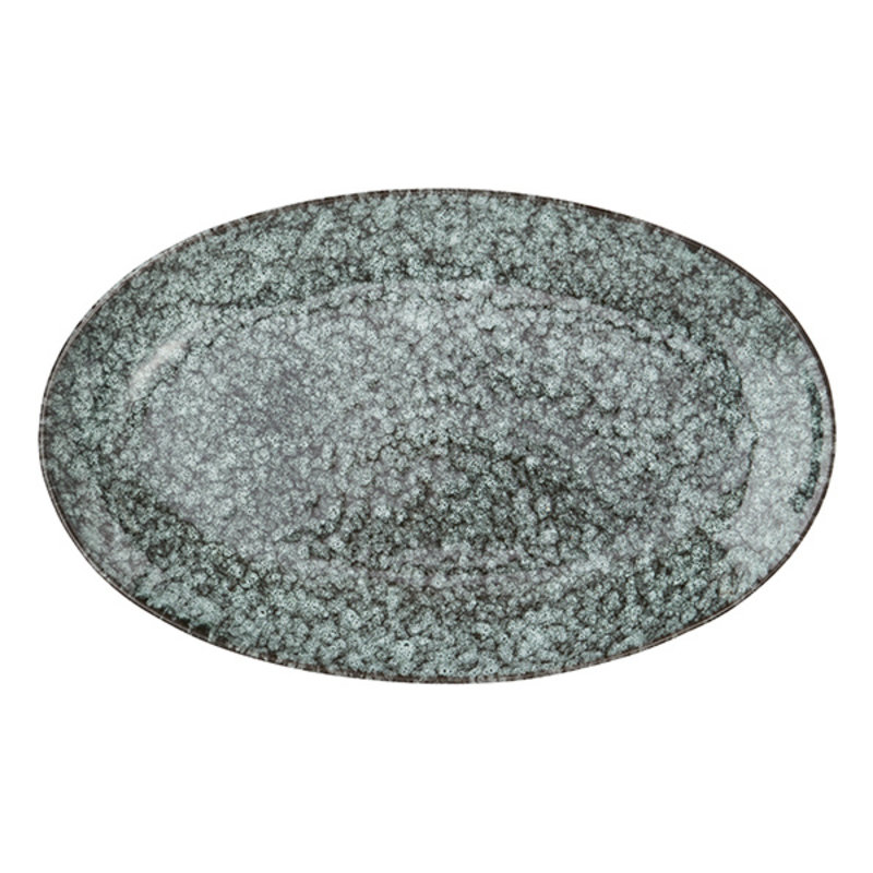 Madam Stoltz-collectie Oval serving dish - Light green, black