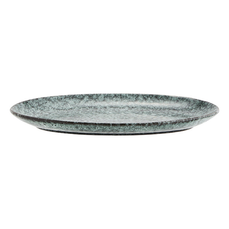 Madam Stoltz-collectie Oval serving dish - Light green, black