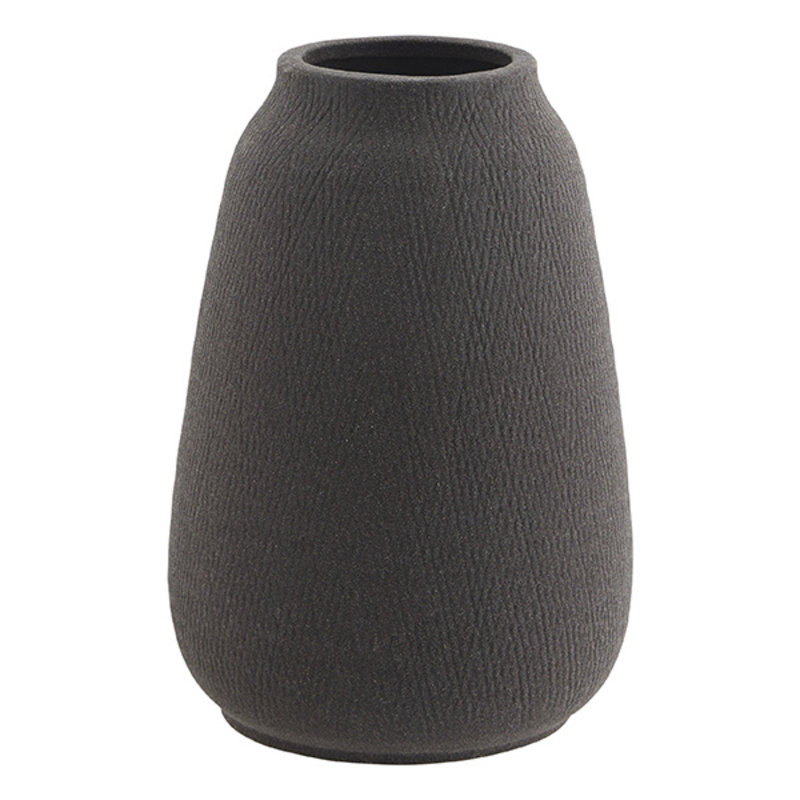 Madam Stoltz-collectie Stoneware vase - Matt black