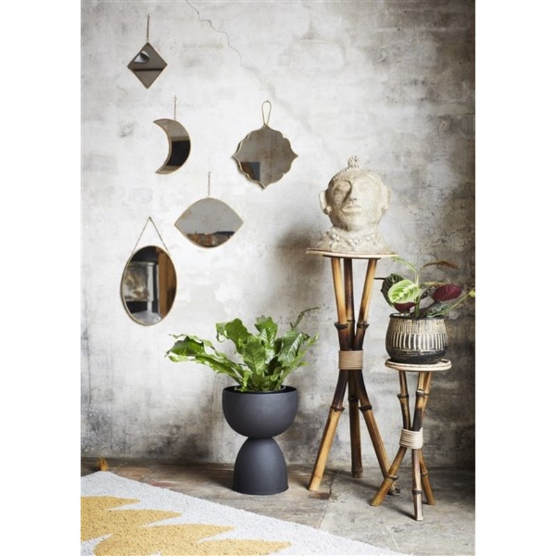 Madam Stoltz-collectie Tufted cotton runner w/ tassels - Grey, mustard