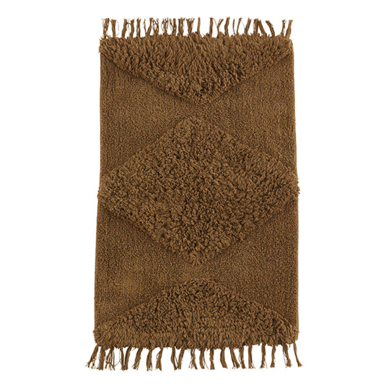 Madam Stoltz-collectie Tufted cotton bath mat - Indian tan