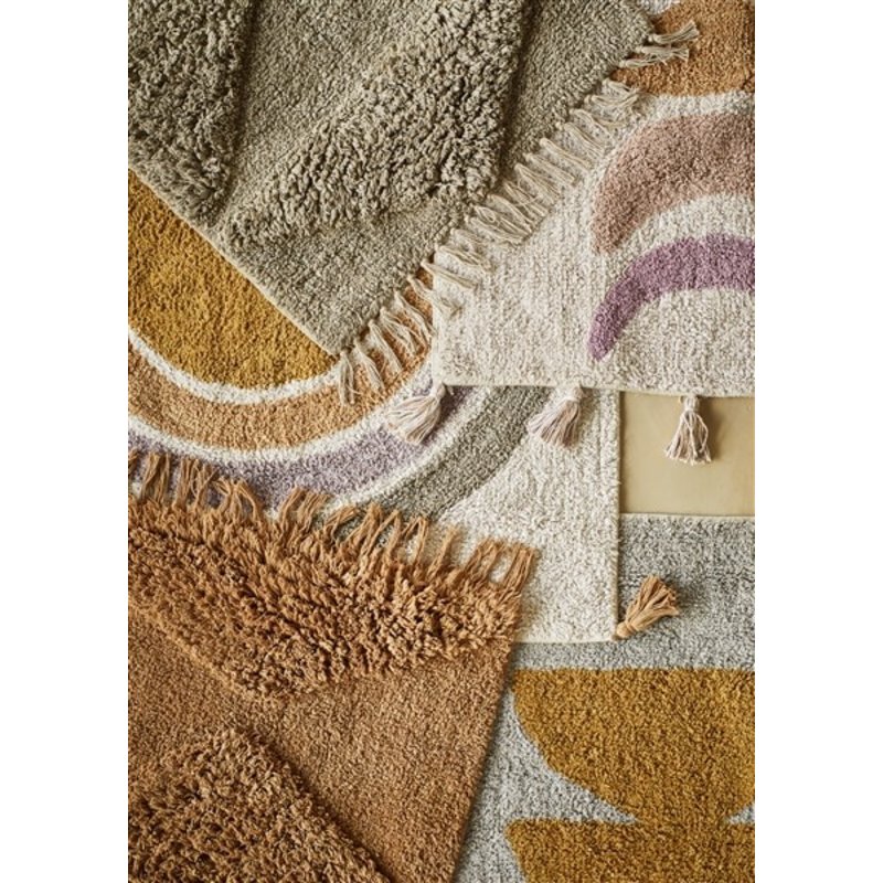 Madam Stoltz-collectie Tufted cotton bath mat - Indian tan