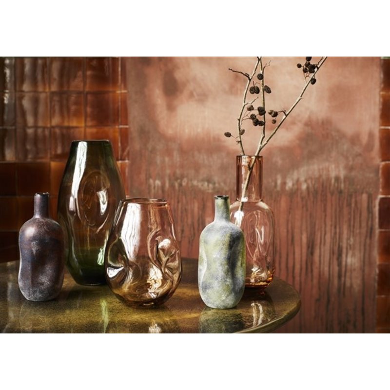 Madam Stoltz-collectie Organic shaped glass vase - Green