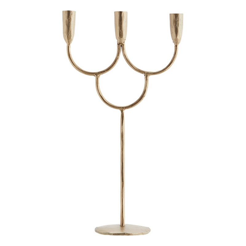 Madam Stoltz-collectie Hand forged candle holder - Matt brass