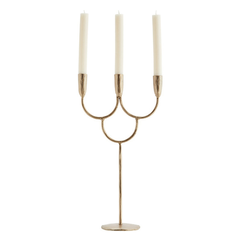 Madam Stoltz-collectie Hand forged candle holder - Matt brass