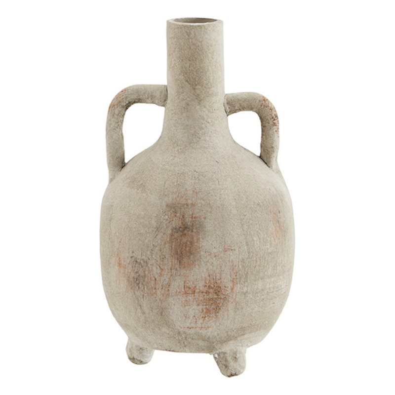 Madam Stoltz-collectie Terracotta vase - Washed white, sand, sorbet