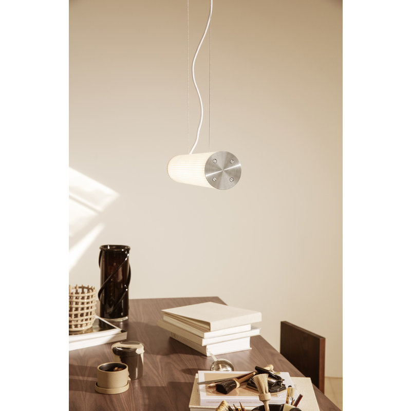 ferm LIVING-collectie Vuelta Pendant 60-White/Stainless Steel