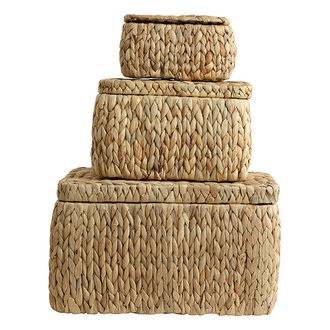 Nordal Opbergboxen OSA met deksel naturel - set van 3