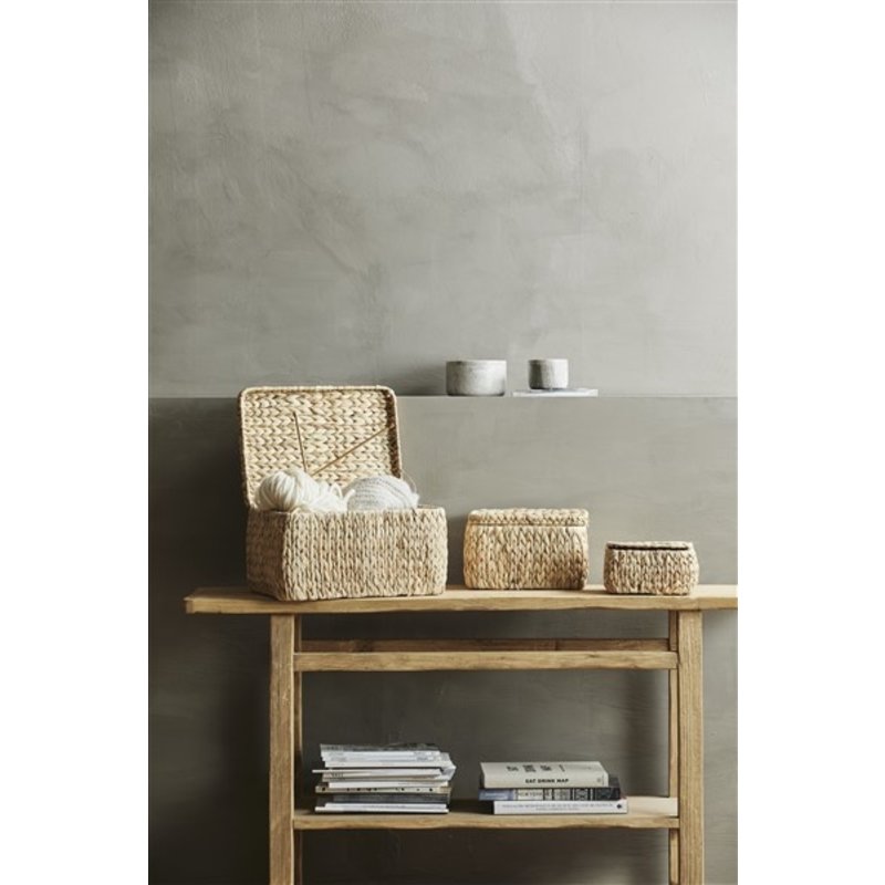 Nordal-collectie Opbergboxen OSA met deksel naturel - set van 3