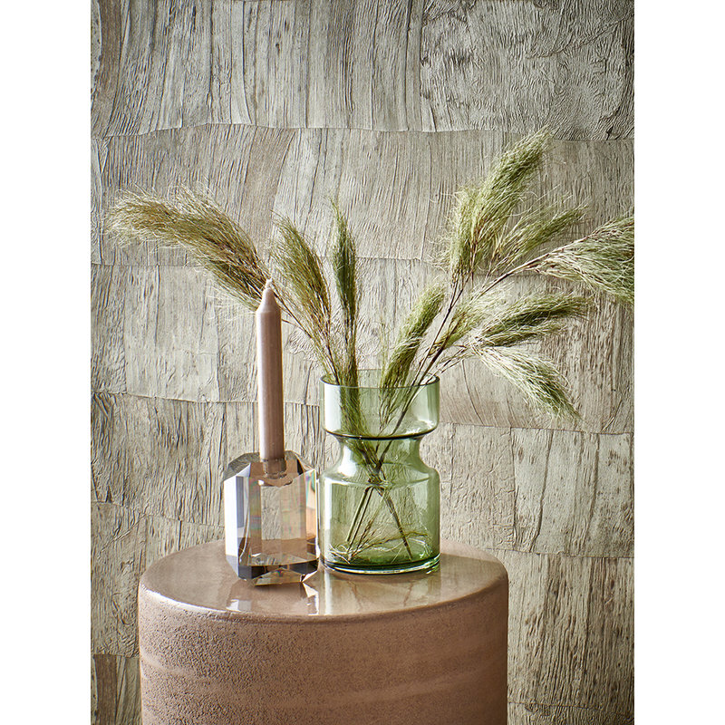 HKLIVING-collectie crystal glass candle holder grey diamond