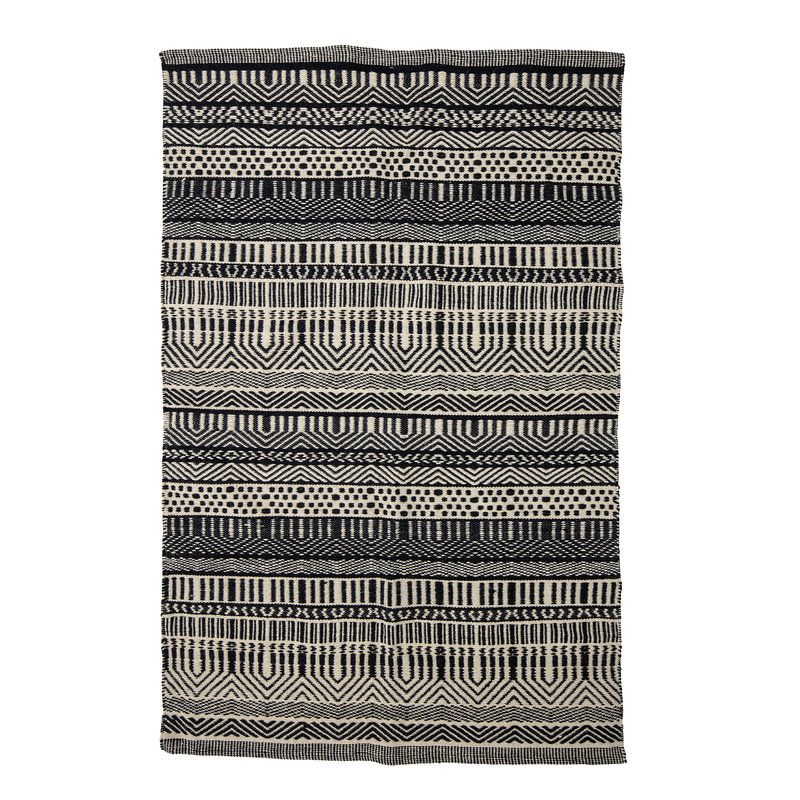 Bloomingville-collectie Joob Rug Black Wool