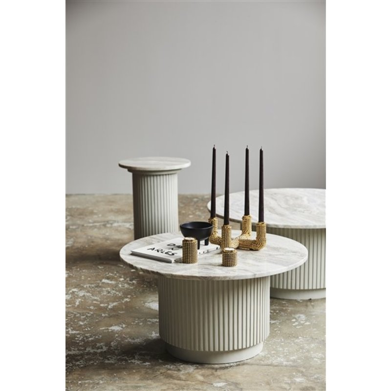 Nordal-collectie ERIE round side table, white marble top