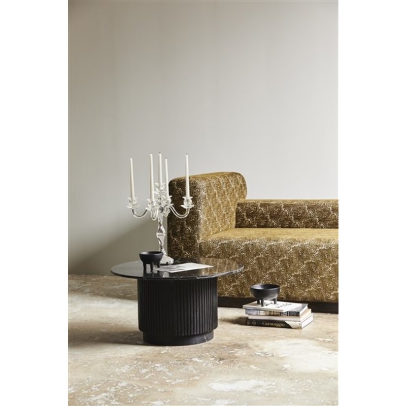 Nordal-collectie ERIE round coffee table black marble top