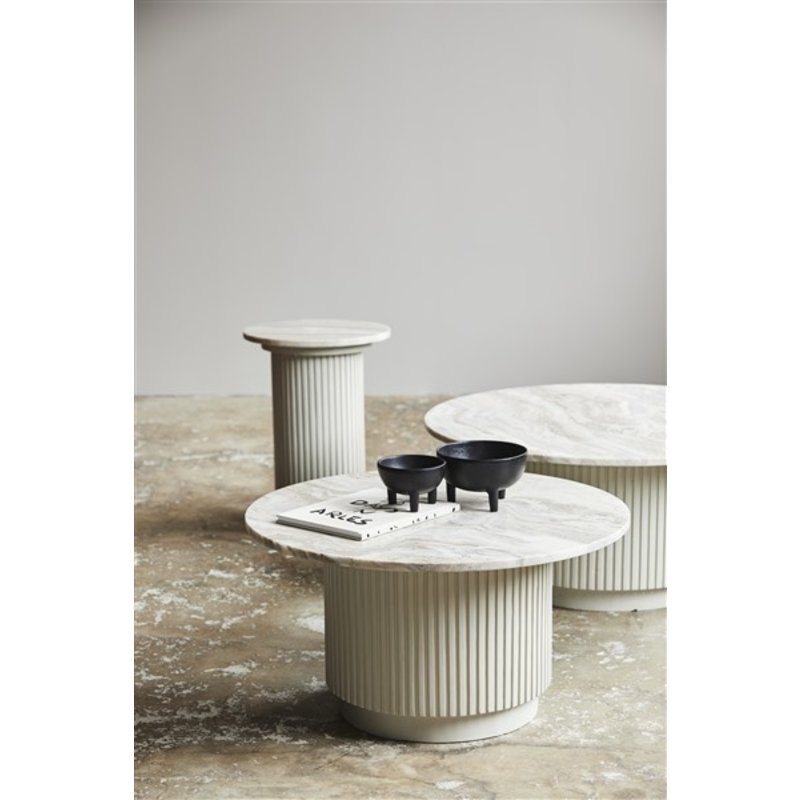 Nordal-collectie ERIE round side table, white marble top