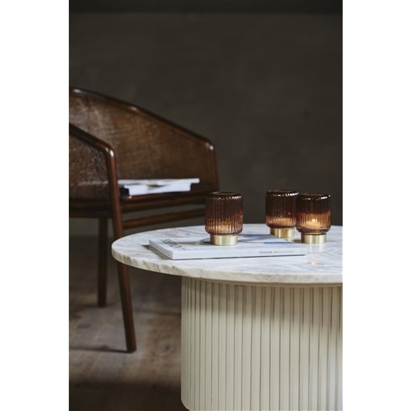 Nordal-collectie Ronde salontafel ERIE Ø75 wit marmer