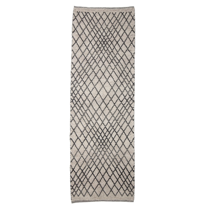 Bloomingville-collectie Vloerkleed Kaya wol met grafisch patroon grijs