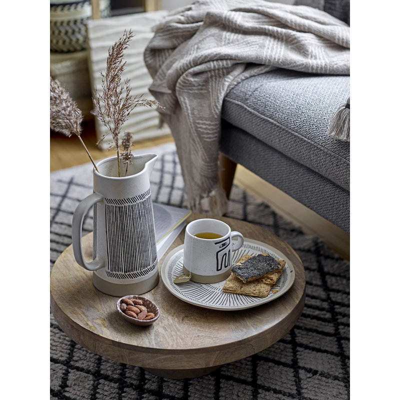 Bloomingville-collectie Vloerkleed Kaya wol met grafisch patroon grijs