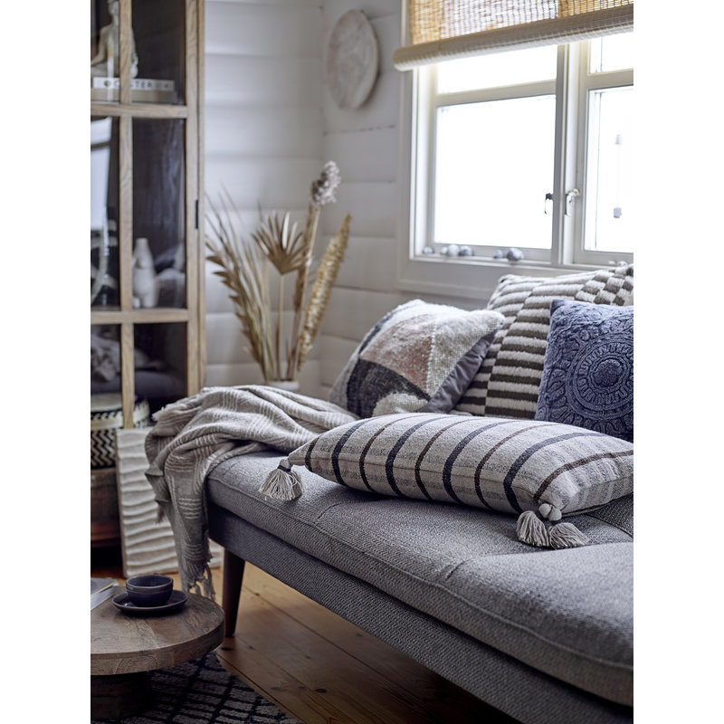Bloomingville-collectie Vloerkleed Kaya wol met grafisch patroon grijs