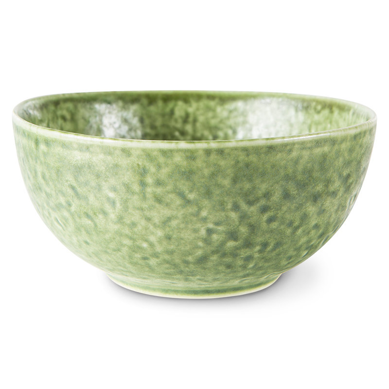 HKLIVING-collectie the emeralds: ceramic bowl organic, green (set of 2)