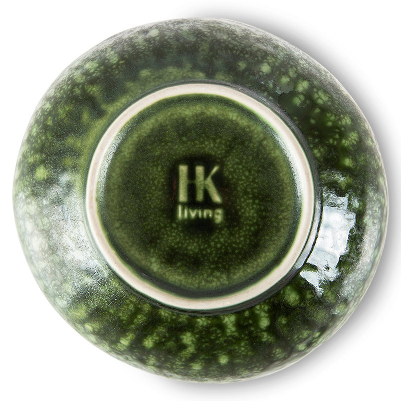 HKLIVING-collectie the emeralds: ceramic bowl organic, green (set of 2)