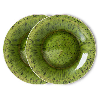 HKLIVING The emeralds keramiek dinerbord spotted groen (set van 2) HKLIVING The emeralds keramiek dinerbord spotted groen (set van 2)