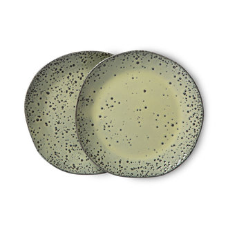 HKliving gradient ceramics: dessert plate green (set of 2)