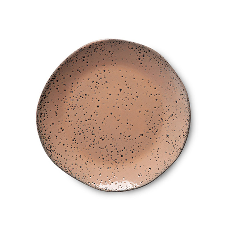 HKliving-collectie gradient ceramics: dessert plate taupe (set of 2)