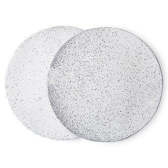 HKliving gradient ceramics: dinner plate cream (set of 2)