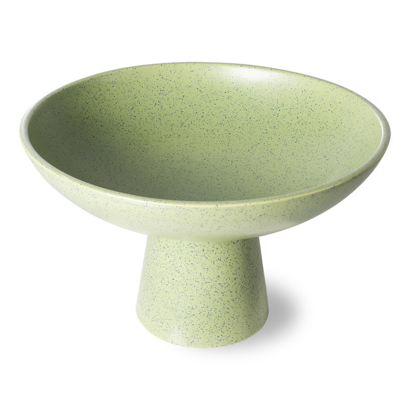 HKLIVING-collectie The emeralds keramiek schaal on base M pistachio