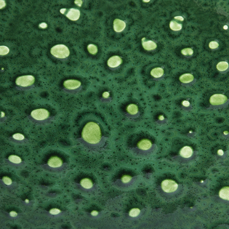 HKLIVING-collectie The emeralds keramiek schaal on base L dripping groen