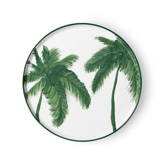 HKliving bold & basic ceramics: porcelain dinner plate palms, green