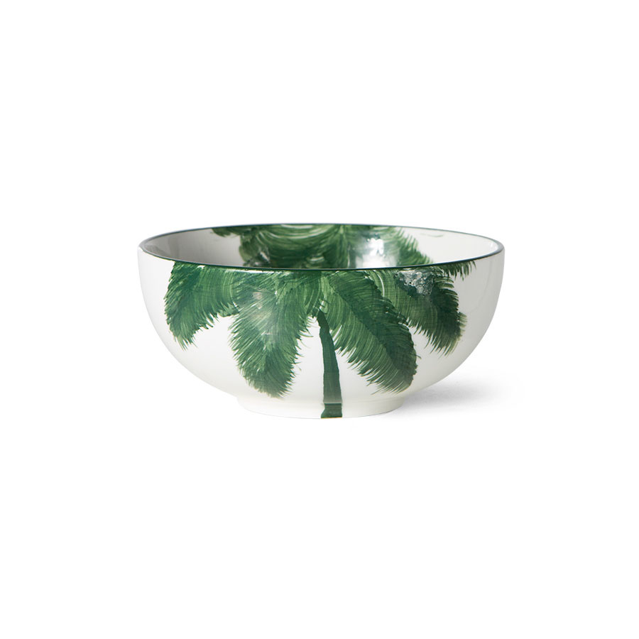 HKliving-collectie Bold & basic keramieks schaal palms groen porselein