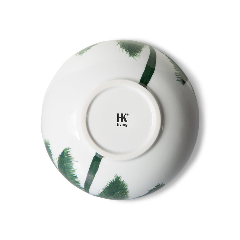 HKliving-collectie bold & basic ceramics: porcelain bowl palms, green