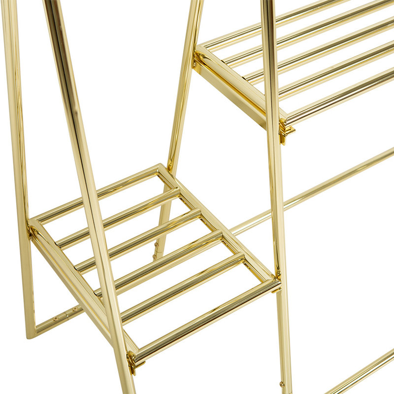 HKliving-collectie clothing rack with hanger/hook set, brass