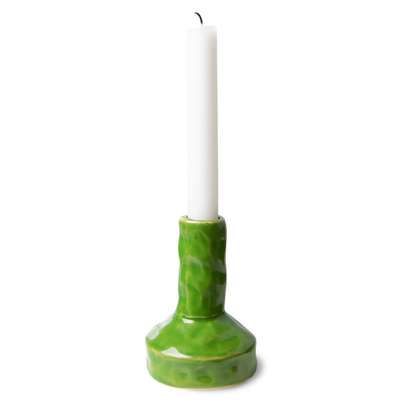 HKliving-collectie the emeralds: ceramic candle holder S, lime green
