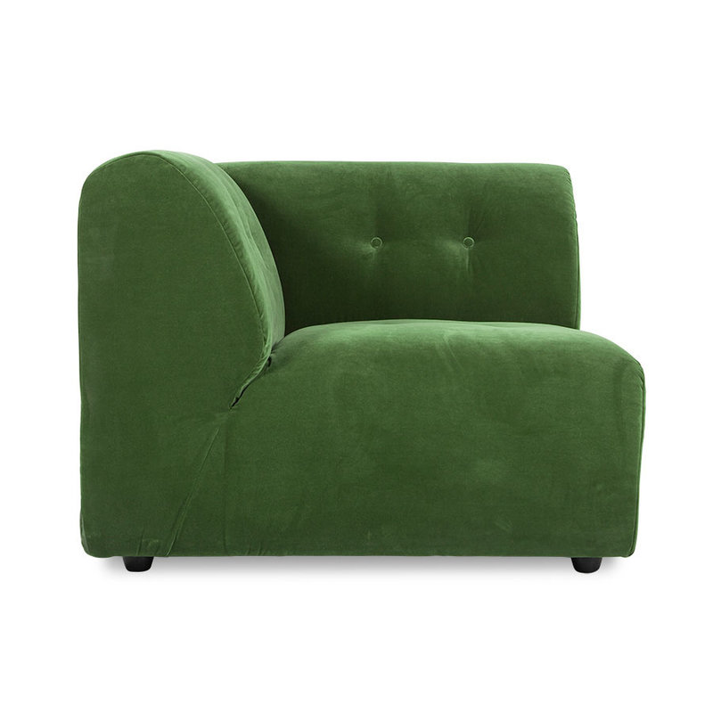 HKLIVING-collectie vint couch: element left, royal velvet, green