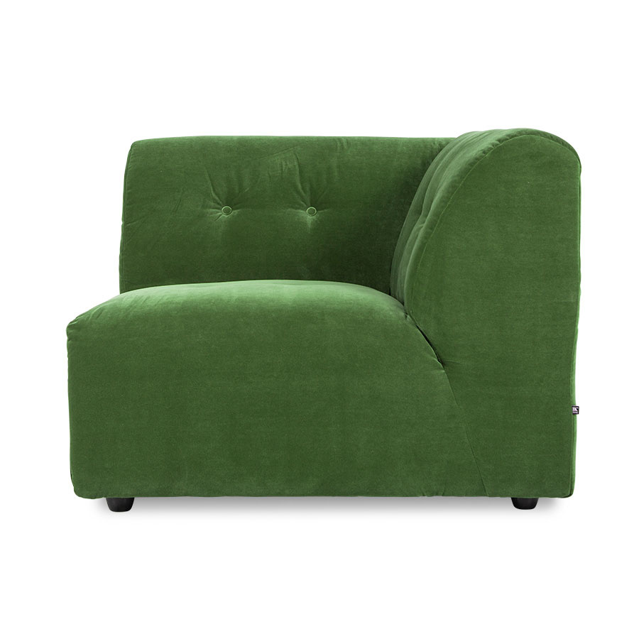 HKLIVING-collectie Vint bank element rechts royal velvet groen