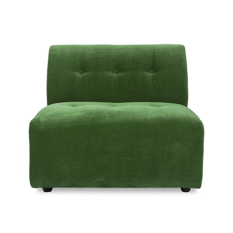 HKLIVING-collectie vint couch: element middle, royal velvet, green