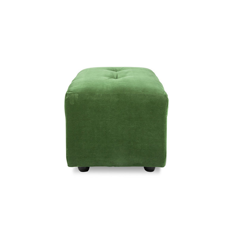 HKliving-collectie Vint bank element hocker klein royal velvet groen