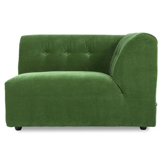 HKLIVING vint couch: element right 1,5-seat, royal velvet, green