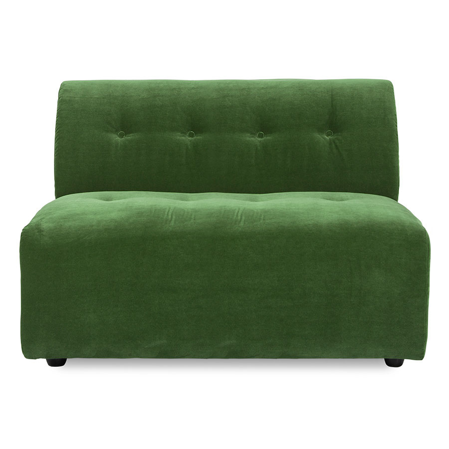 HKLIVING-collectie Vint bank element midden 1,5-seat royal velvet groen