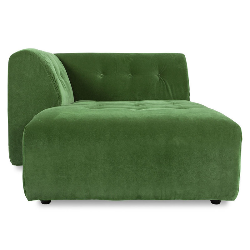 HKliving-collectie vint couch: element left divan, royal velvet, green