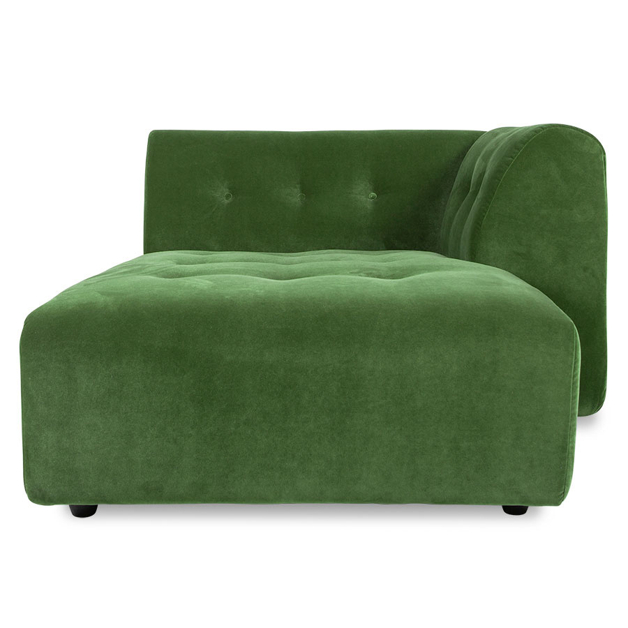 HKLIVING-collectie Vint bank element rechts divan royal velvet groen