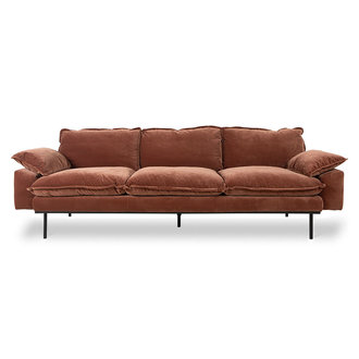 HKLIVING retro sofa: 4-seats, royal velvet, magnolia